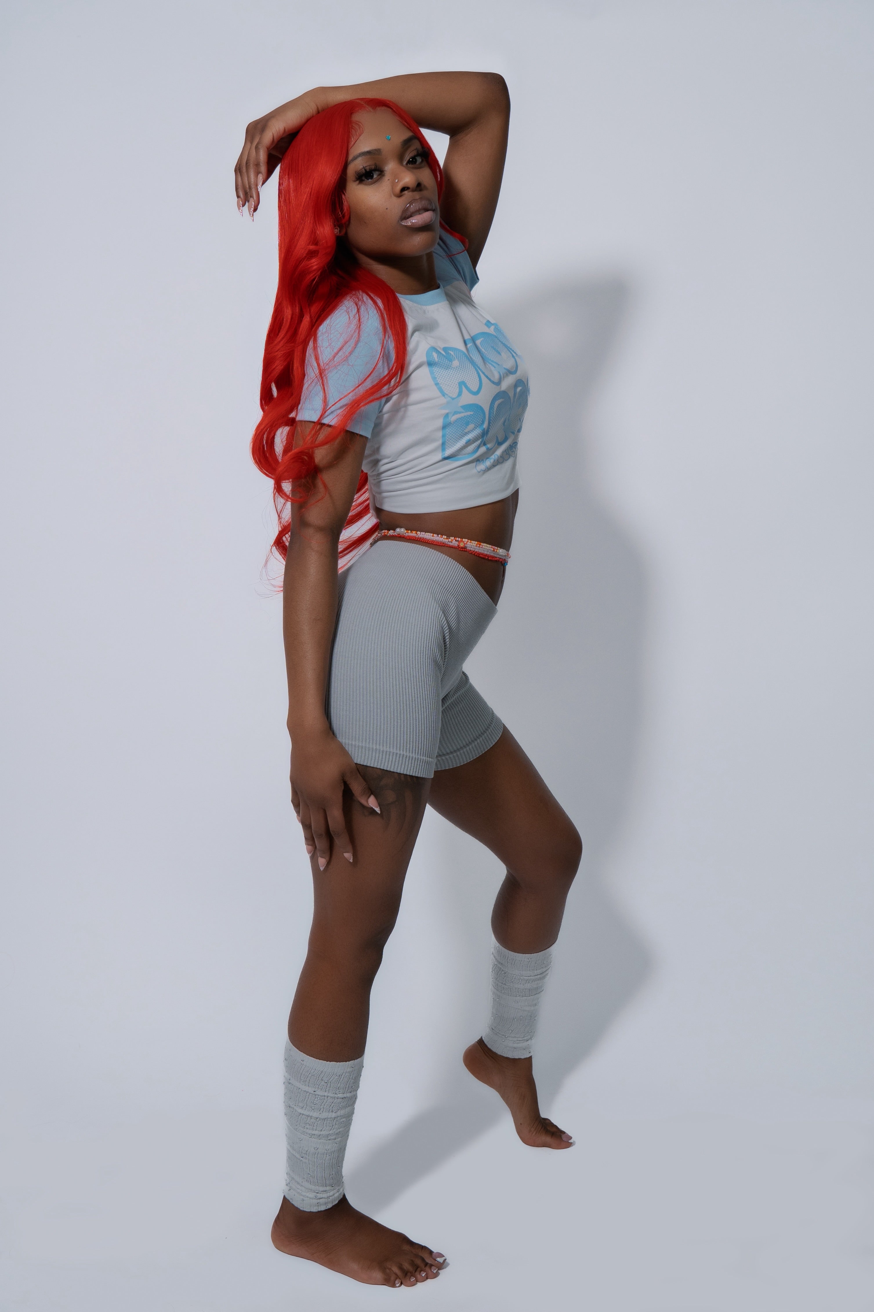 Da Hood Brat Blue Crop Top