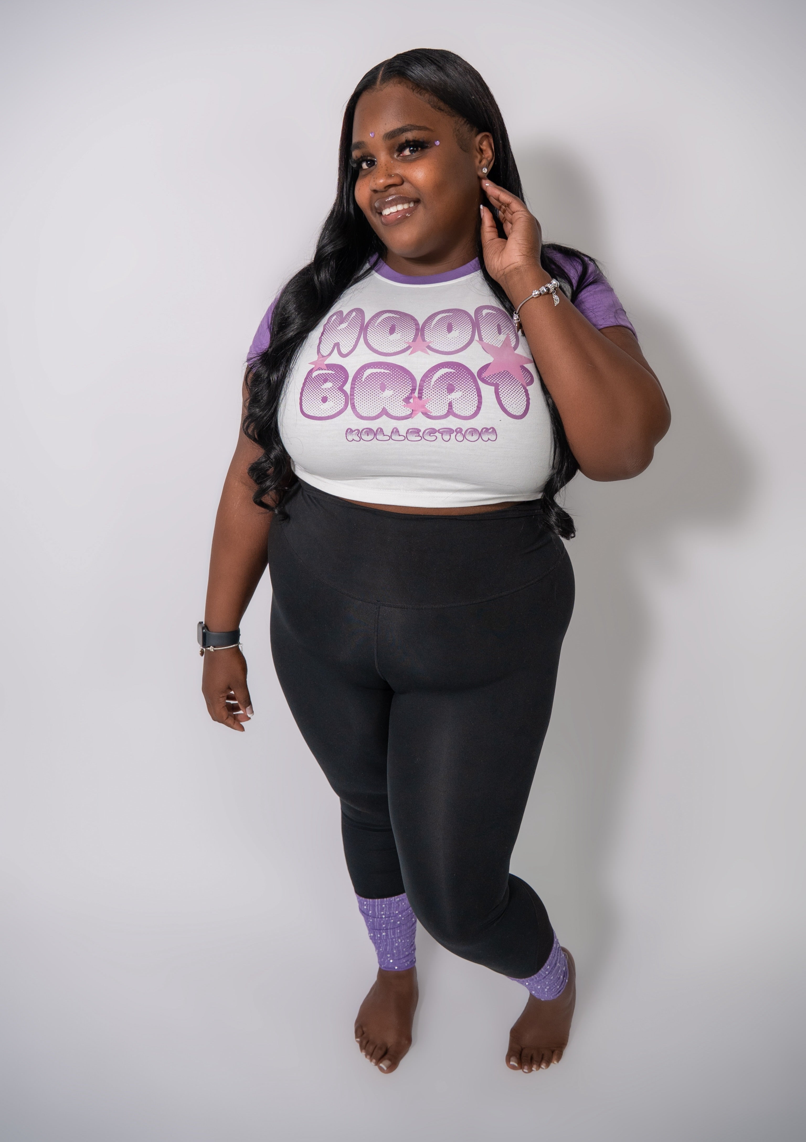 Da Hood Brat Purple Crop Top